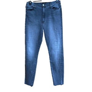 Black Orchid High Rise Ankle Fray Weathered Black Denim Jeans Size 32 - EUC